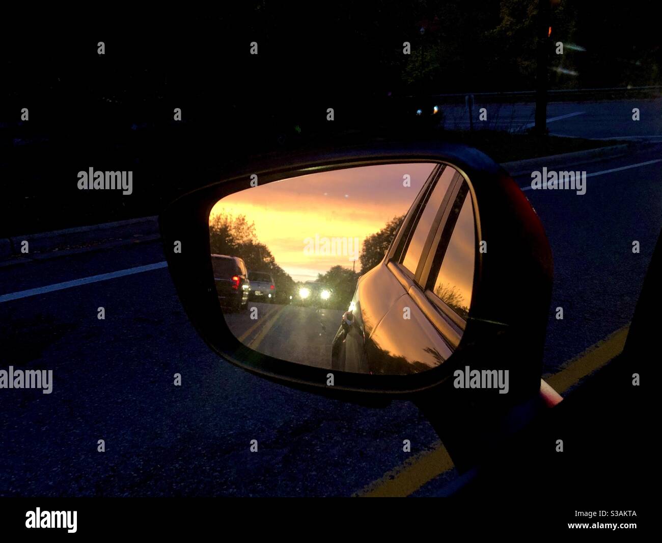 Rear view sunrise - Smartphone Captured Stock Image