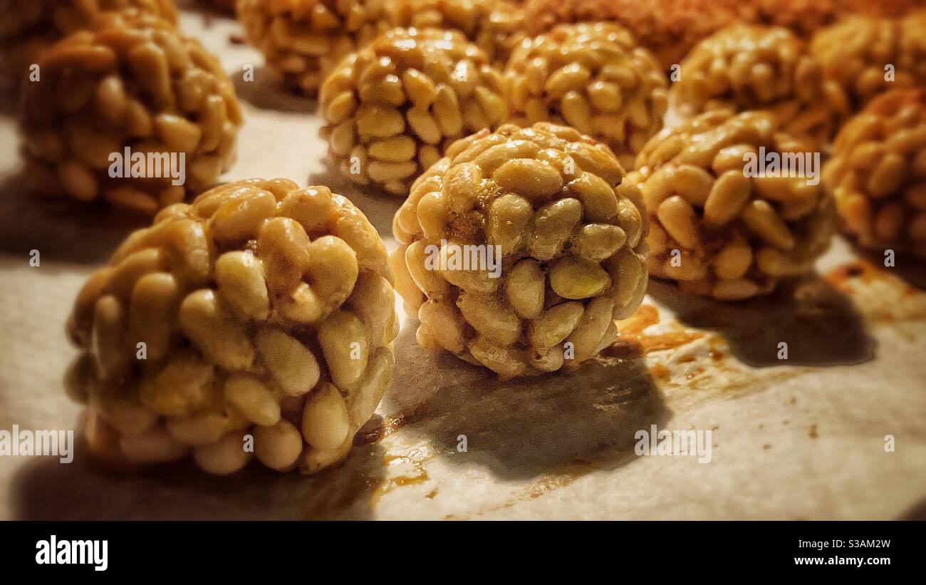 Panellets: typical sweet from Catalonia Stock Photo