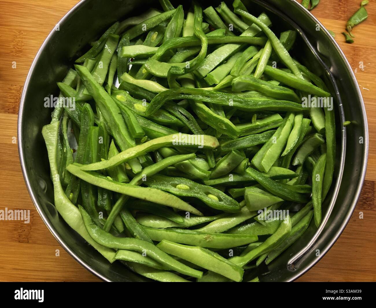 Green beans ready to cook Stock Photo