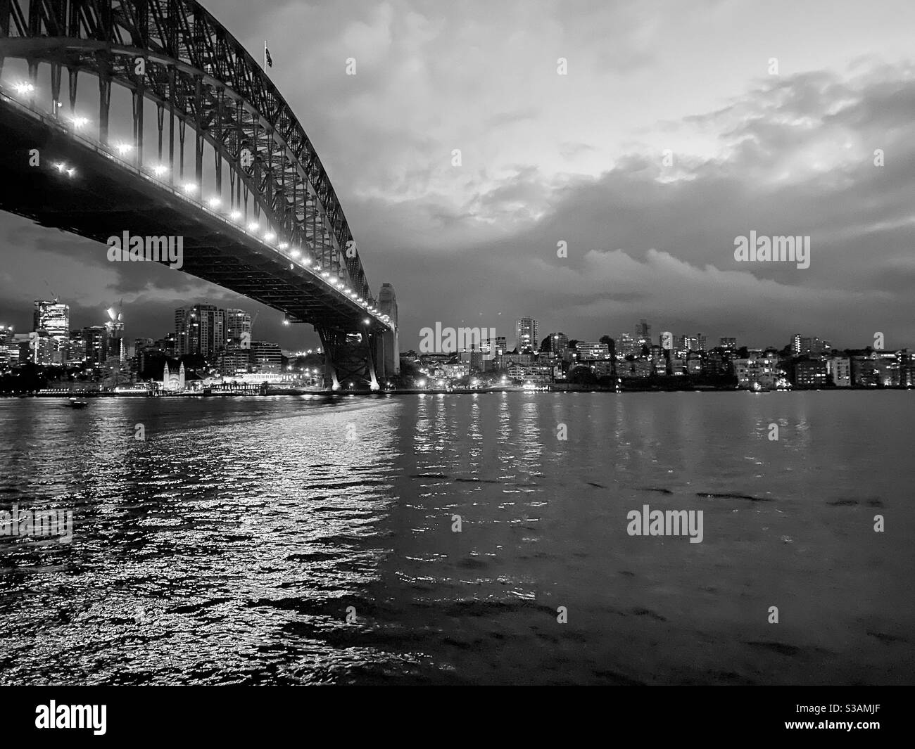 Sydney Harbour Bridge at Night Stock Photo