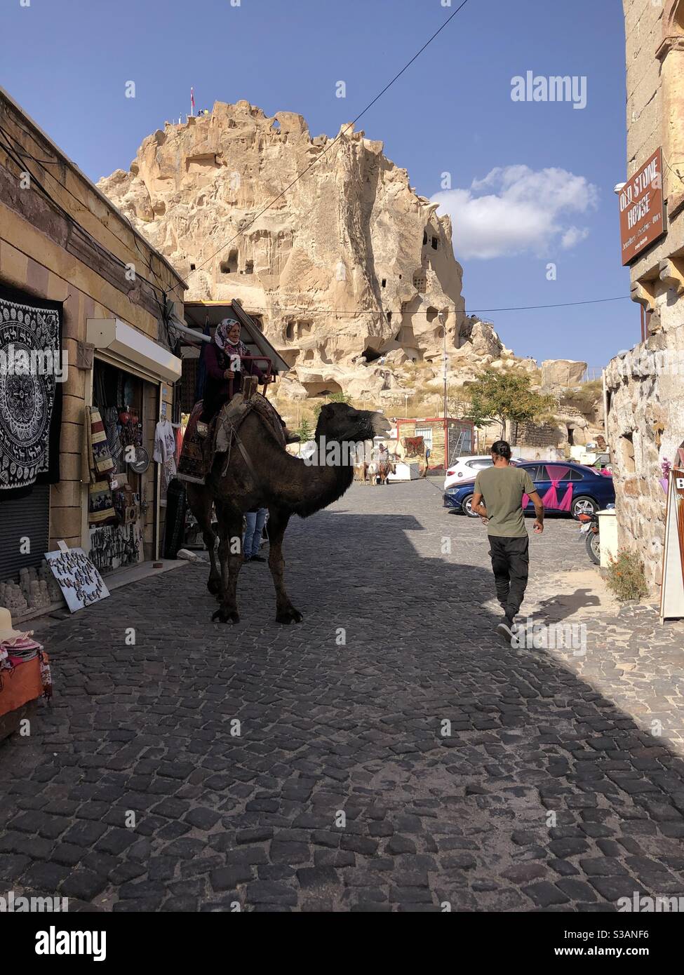 Woman on a camel in Cappadocia Turkey - Smartphone Captured Stock Image