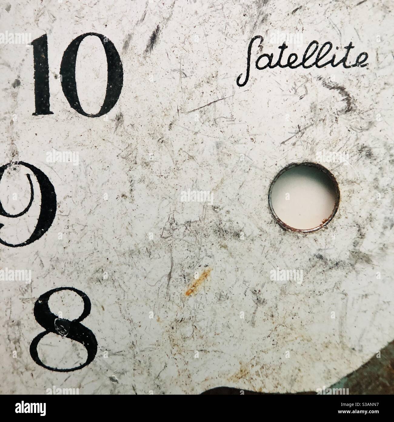 Closeup vintage watch face numerals - Smartphone Captured Stock Image