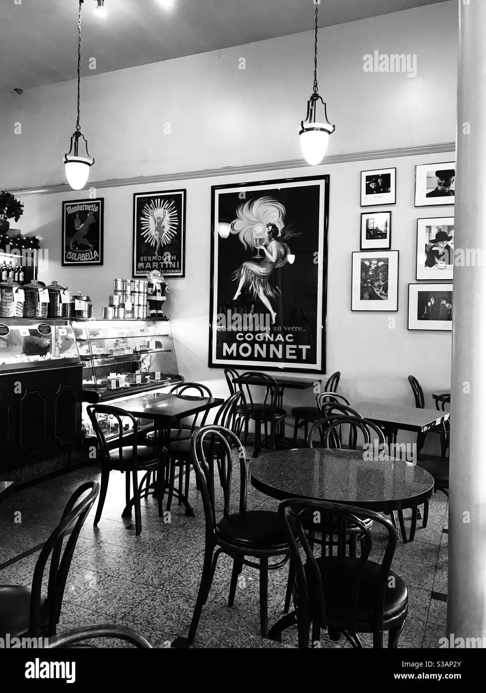 Coffee Shop Black And White