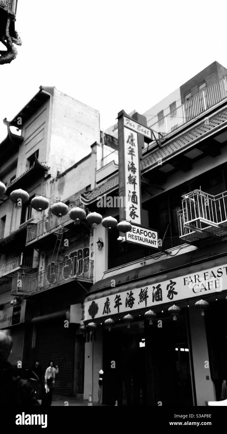 Chinatown black and white SF Stock Photo
