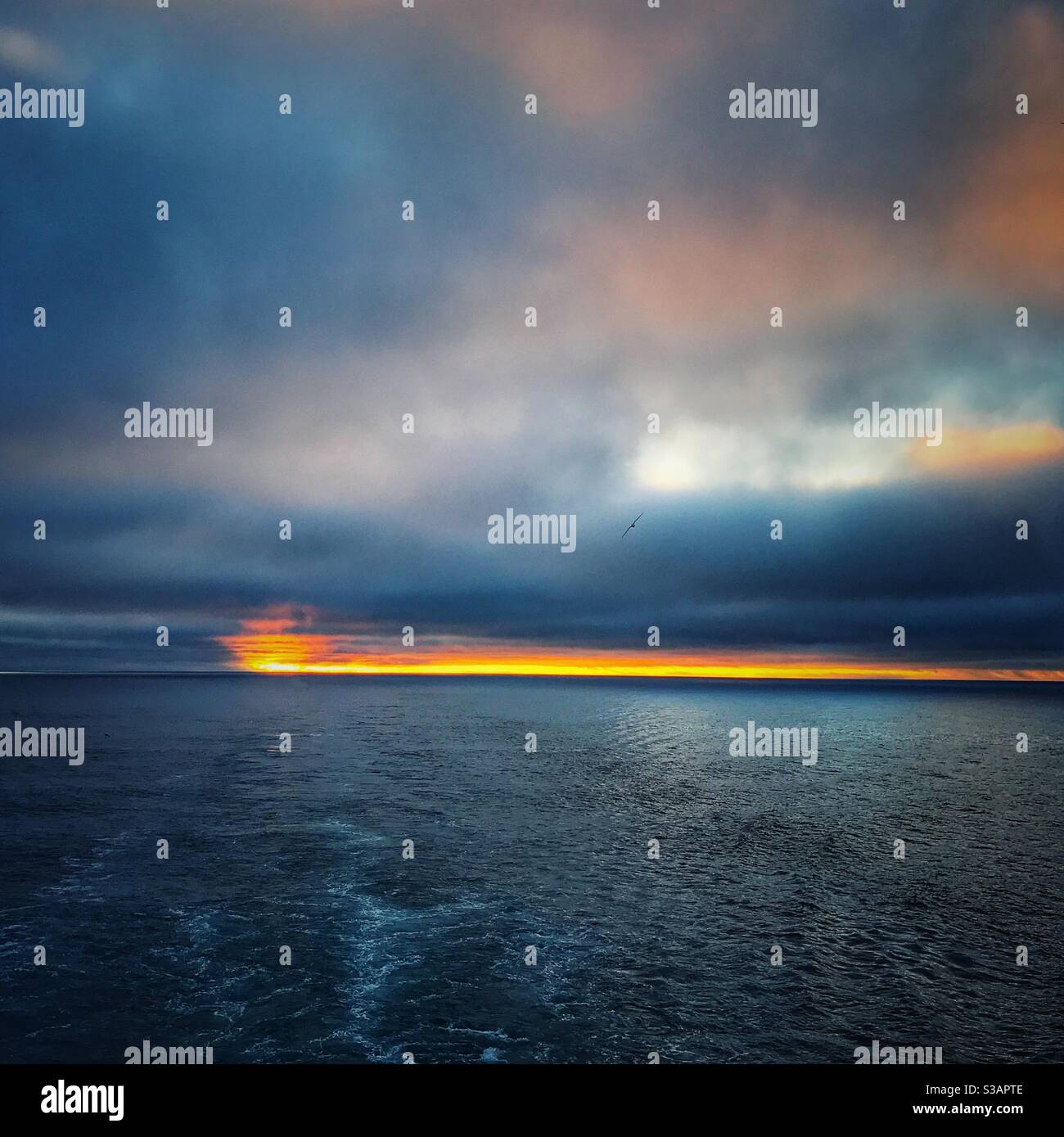 Sunset over the coast of Norway. - Smartphone Captured Stock Image