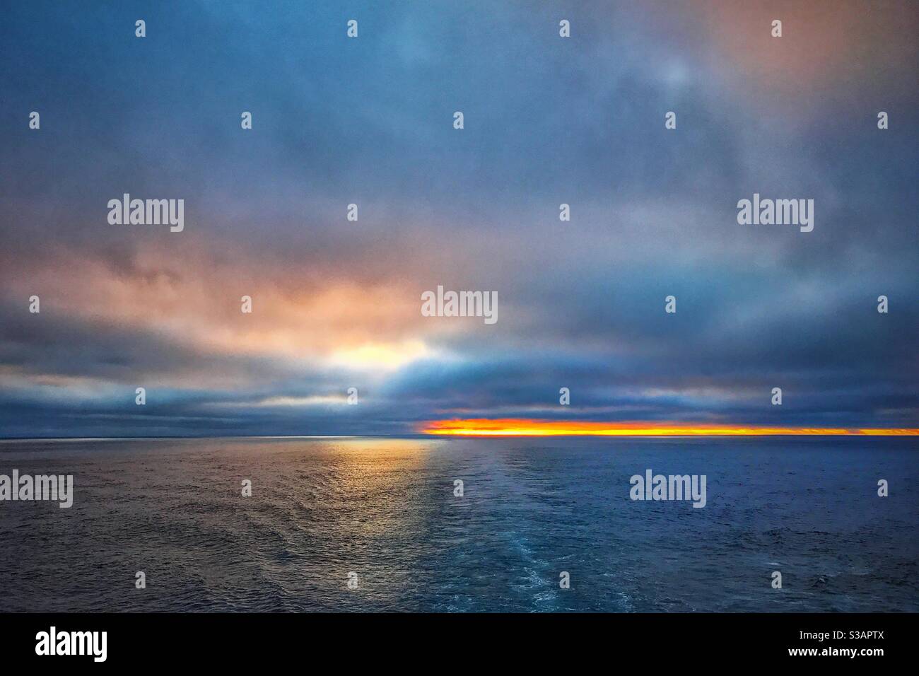 Sunset over the coast of Norway. - Smartphone Captured Stock Image