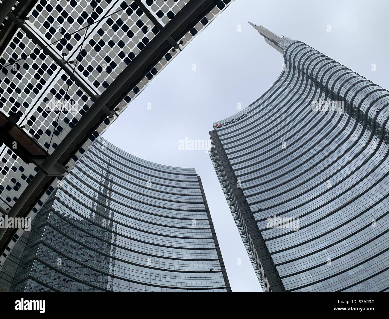 Gae Aulenti Square. Milano, Italy. - Smartphone Captured Stock Image
