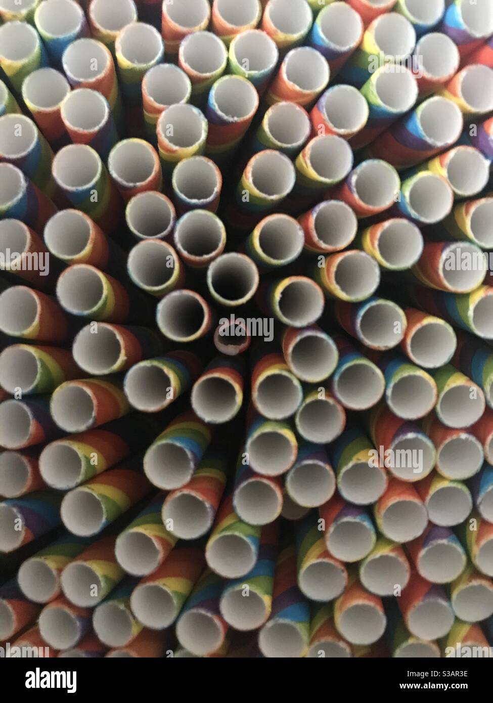 A multitude of paper straws - Smartphone Captured Stock Image