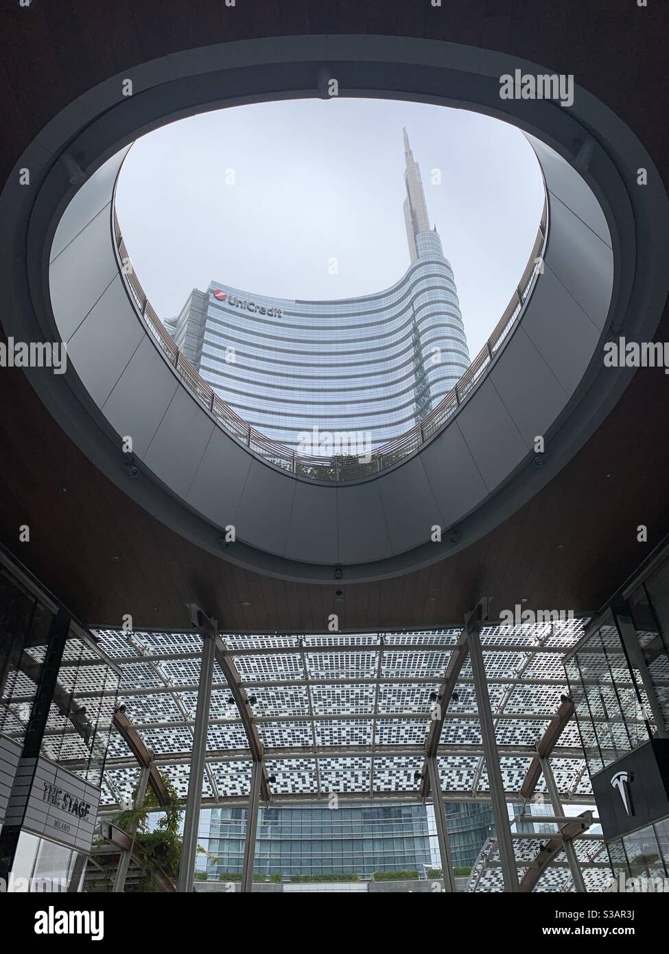 Gae Aulenti Square. Milan, Italy. - Smartphone Captured Stock Image