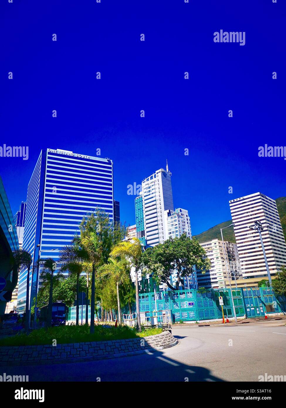 modern buildings replacing the old industrial buildings in Wong Chuk hang. - Smartphone Captured Stock Image