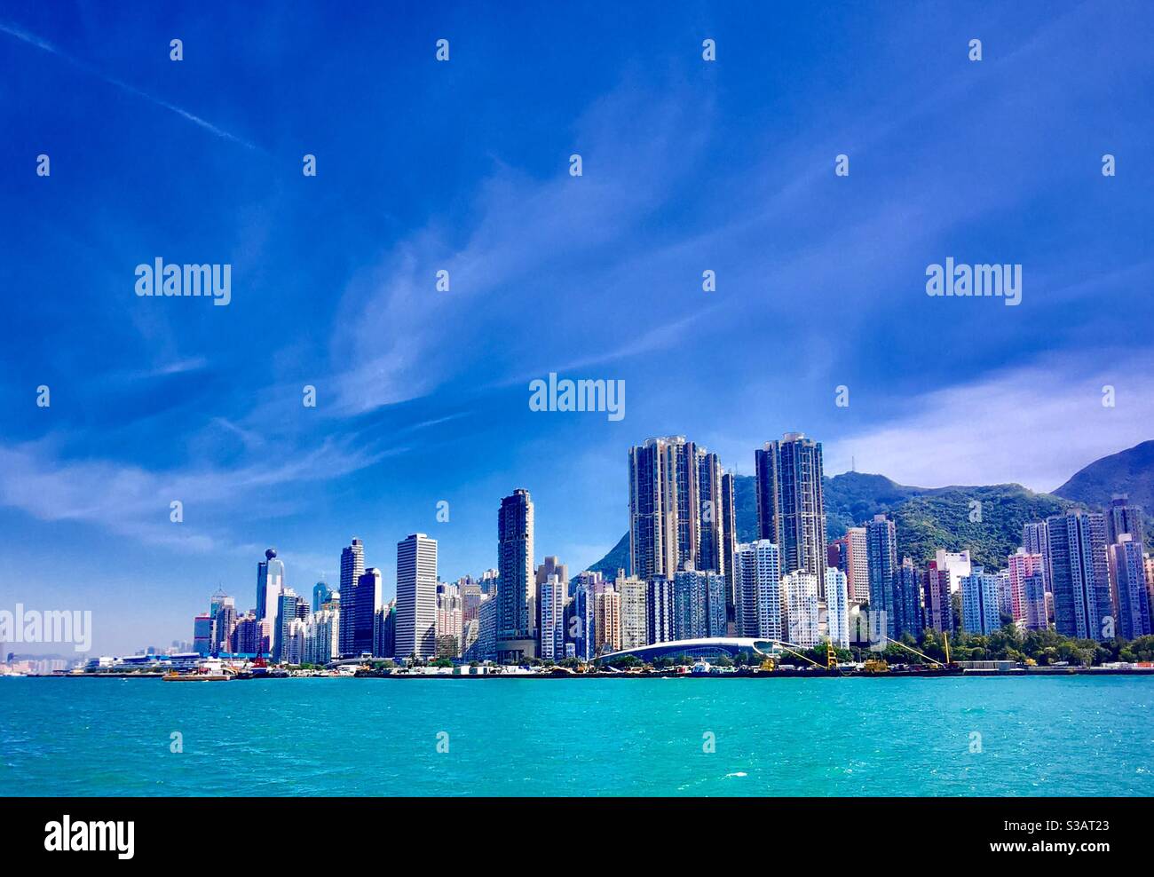 zview of Hong Kong island's Sheung Wan and Kennedy town neighbourhoods