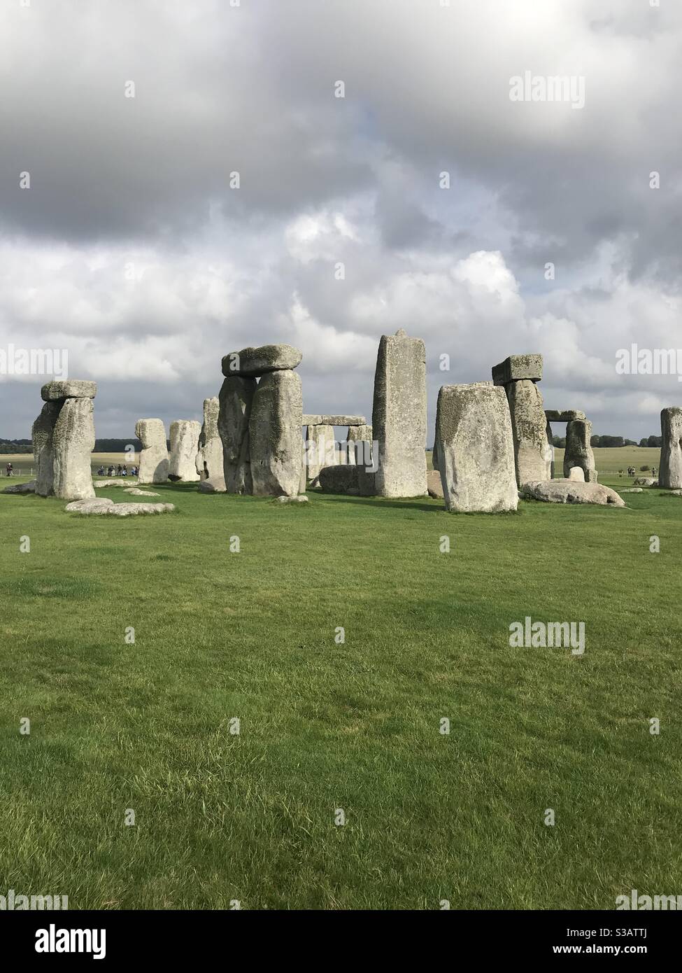 Stonehenge on a cloudy day in England - Smartphone Captured Stock Image
