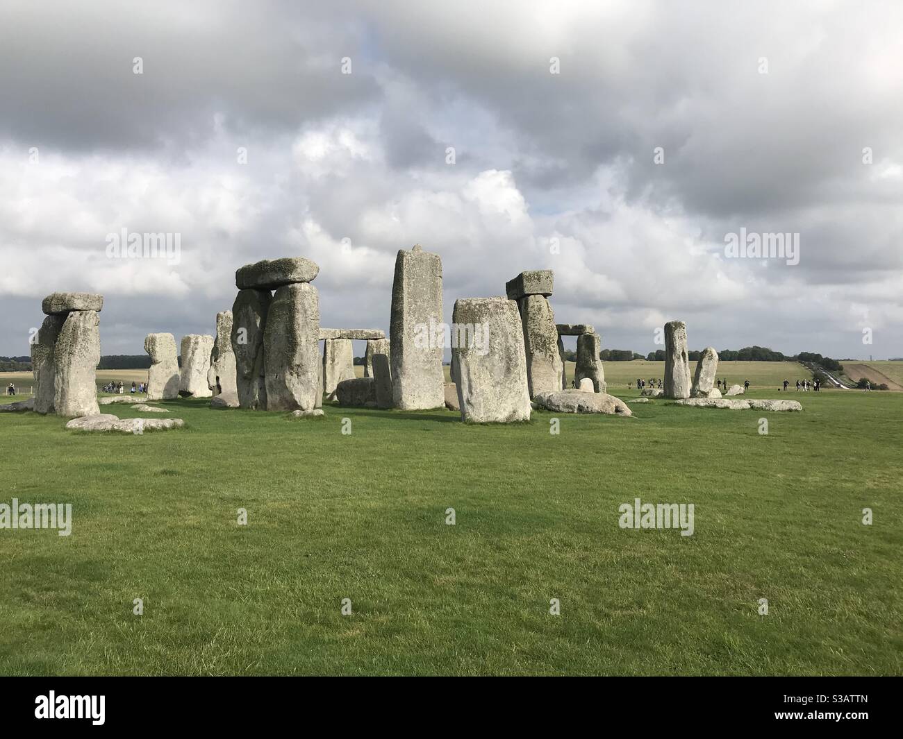 Stonehenge on a cloudy day in England - Smartphone Captured Stock Image