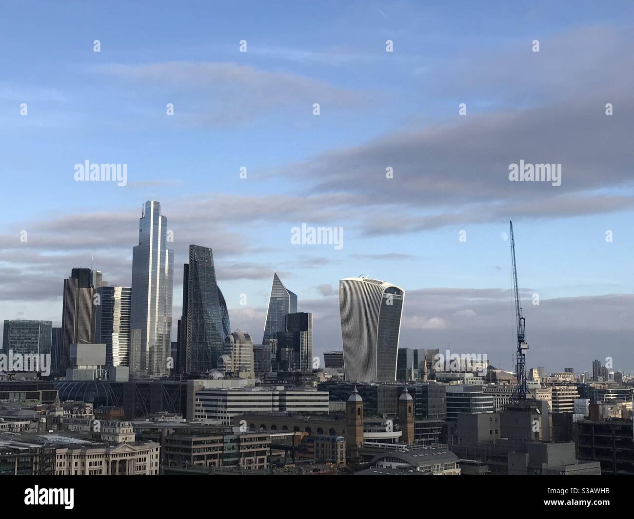 The London skyline on a cloudy day in the United Kingdom - Smartphone Captured Stock Image