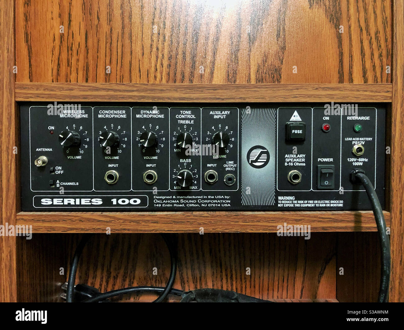 Control panel of public address podium at speech - Smartphone Captured Stock Image