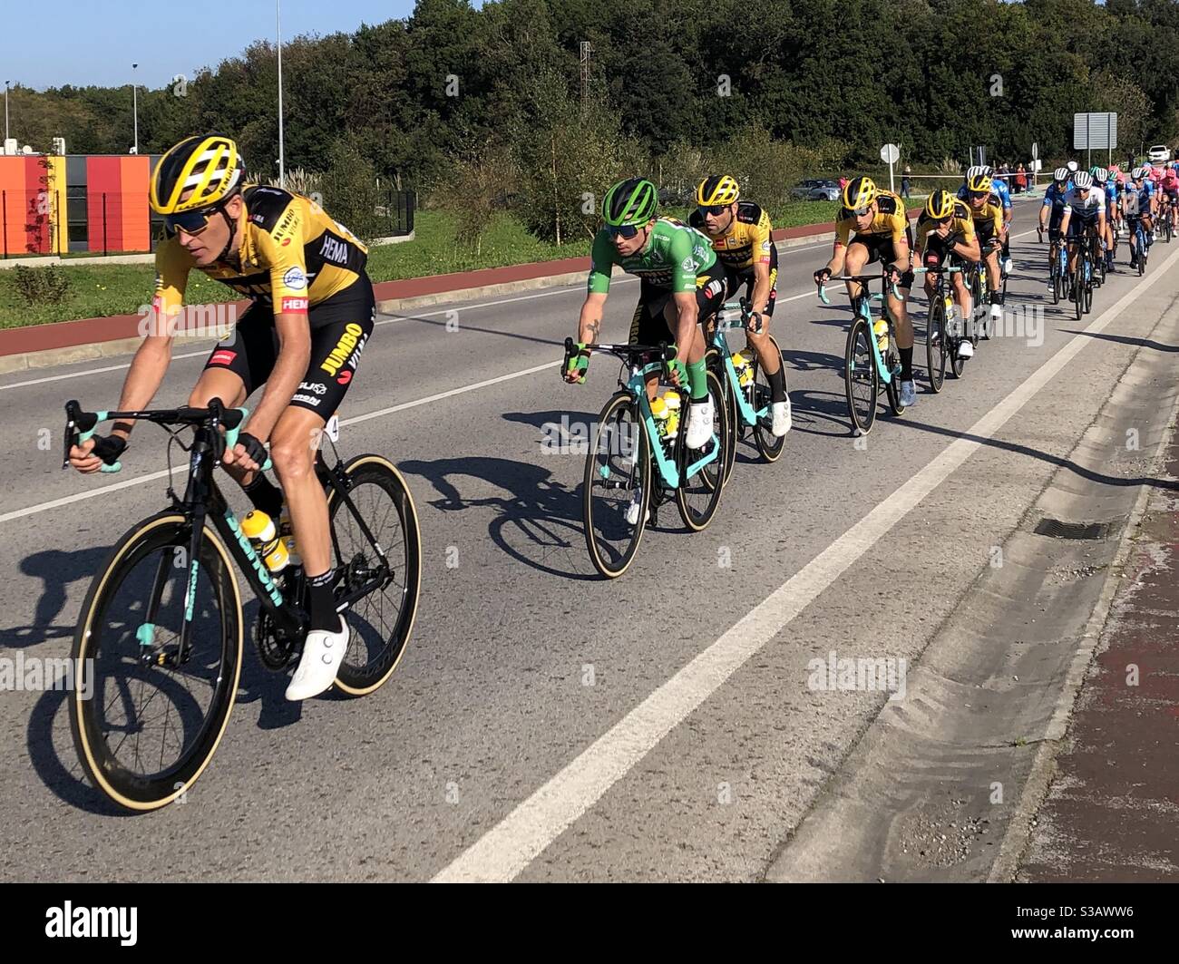 Vuelta Roglic stage winner Stock Photo