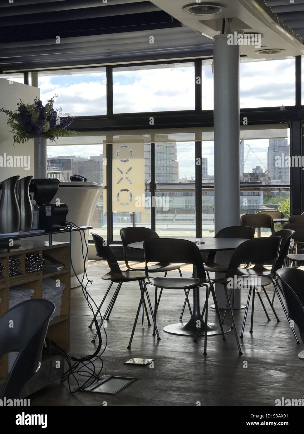 View from the interior of the Oxo Tower Brasserie, London, United Kingdom - Smartphone Captured Stock Image