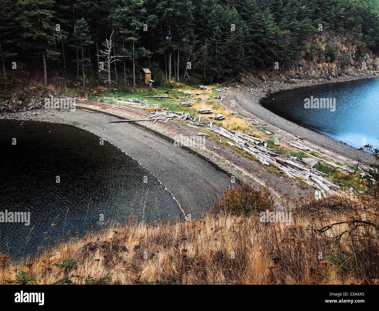 Istmuth of Cypress Island in WA - Smartphone Captured Stock Image