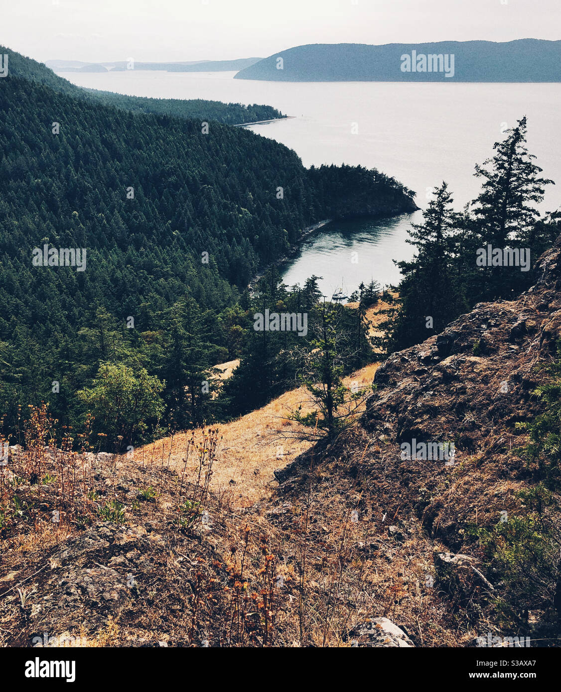 View from Eagle Cliff on Cypress Island, WA - Smartphone Captured Stock Image