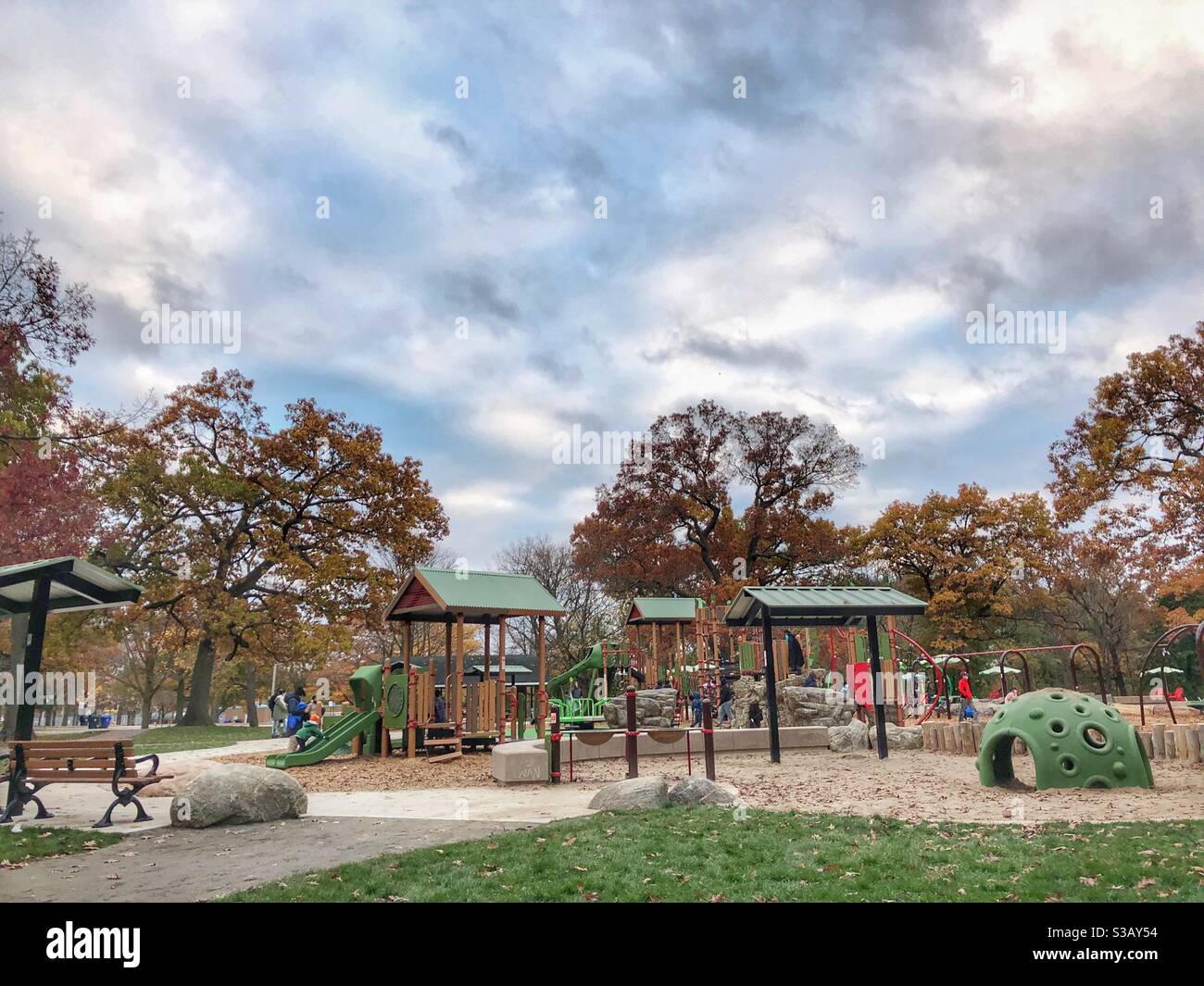 A playground in High Park, Toronto, Canada. Stock Photo