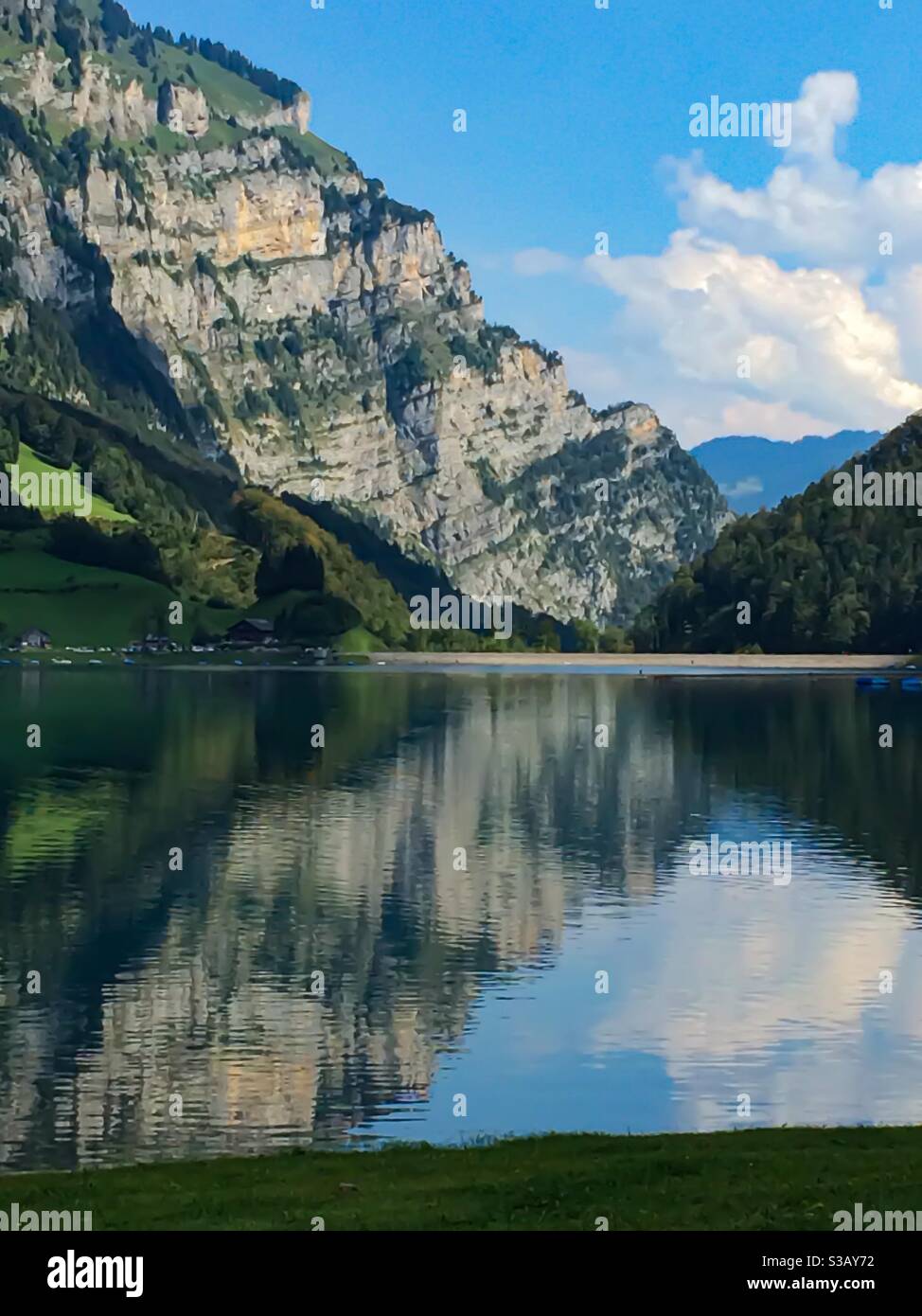 scenic mountain lake scenary - Smartphone Captured Stock Image