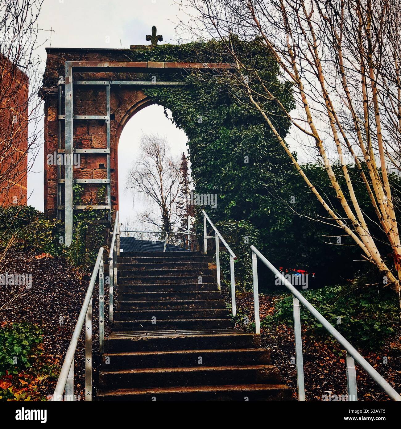 North Portland Street Arch in Rottenrow Gardens, Glasgow, Scotland. - Smartphone Captured Stock Image