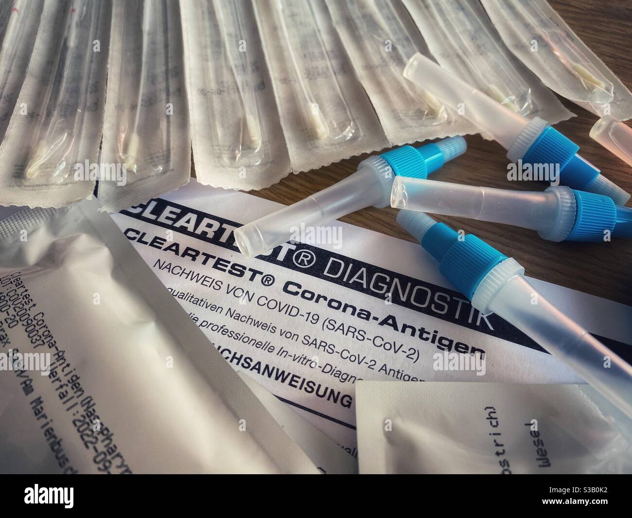 Cleartest Corona-Antigen - Smartphone Captured Stock Image