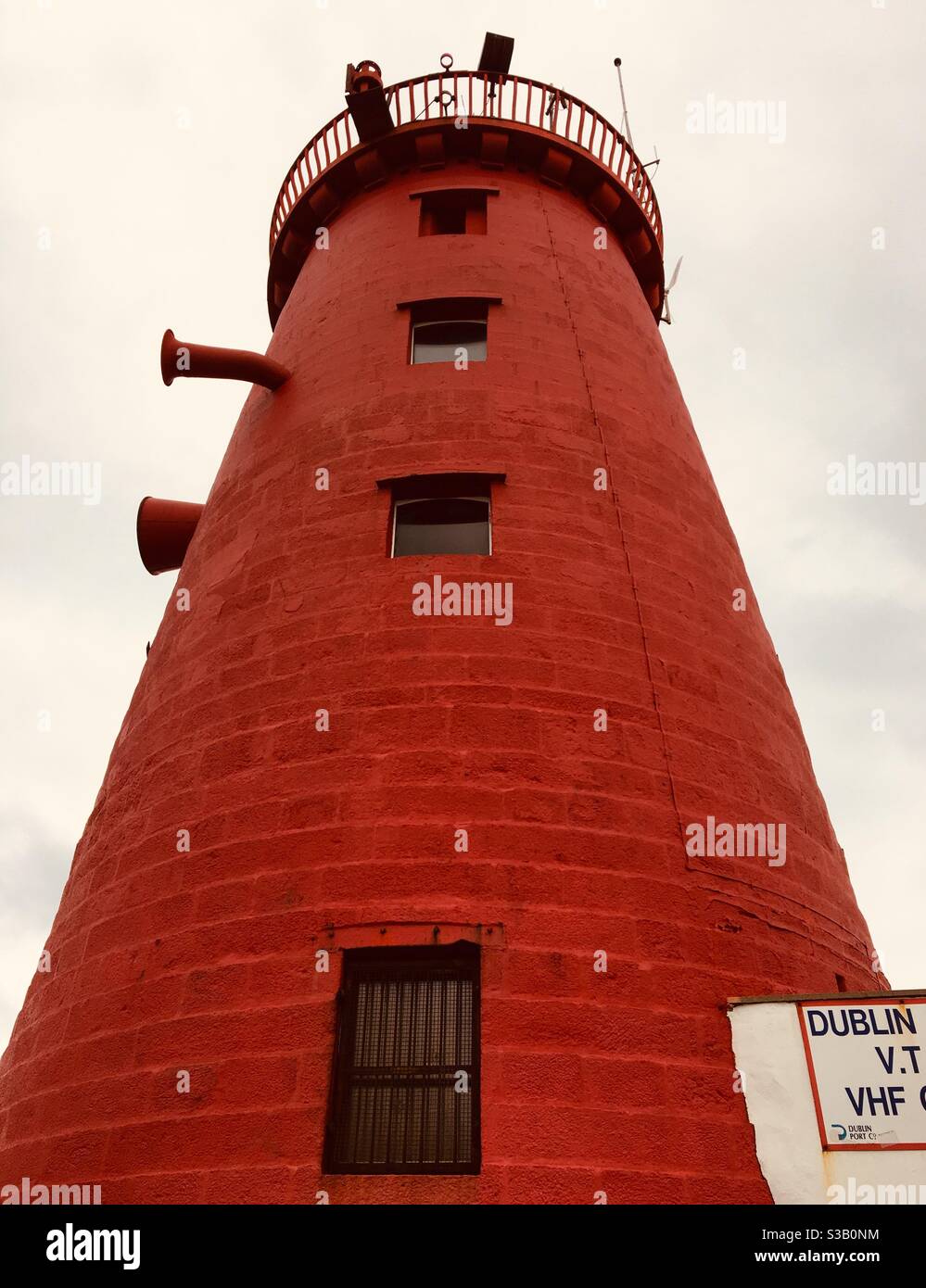 Red lighthouse closeup - Smartphone Captured Stock Image