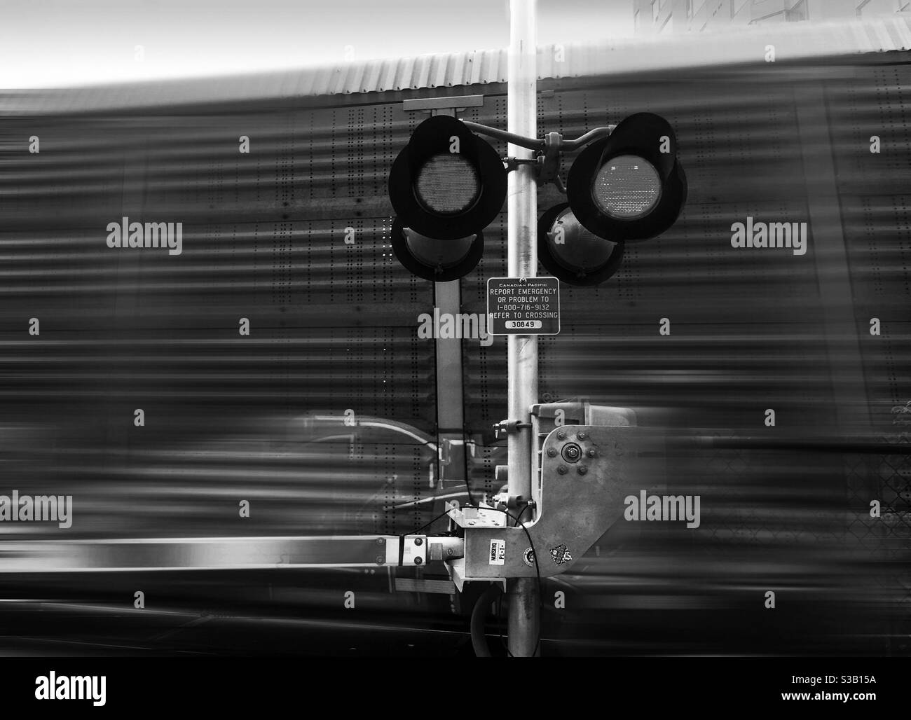 Fast moving train in monochrome - Smartphone Captured Stock Image