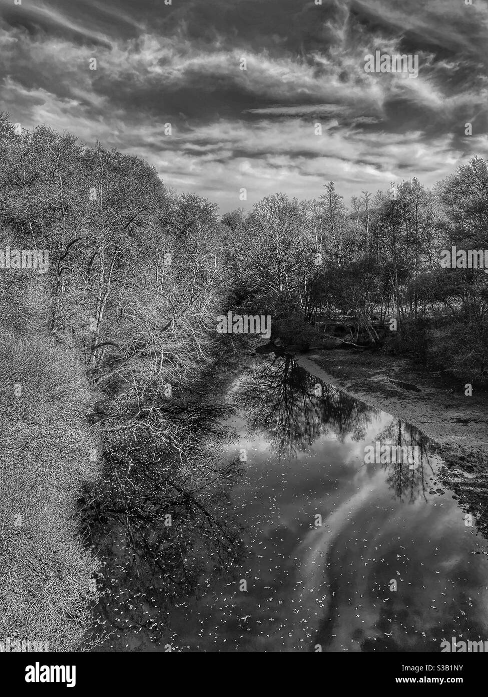 Monochrome landscape - Smartphone Captured Stock Image