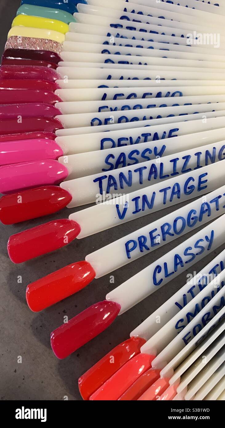 Nail salon. Nail polish colors Stock Photo Alamy