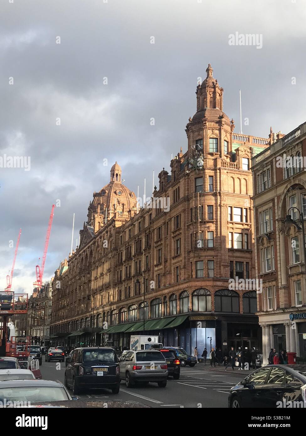 External facade of Harrods department store in Knightsbridge, London, United Kingdom - Smartphone Captured Stock Image
