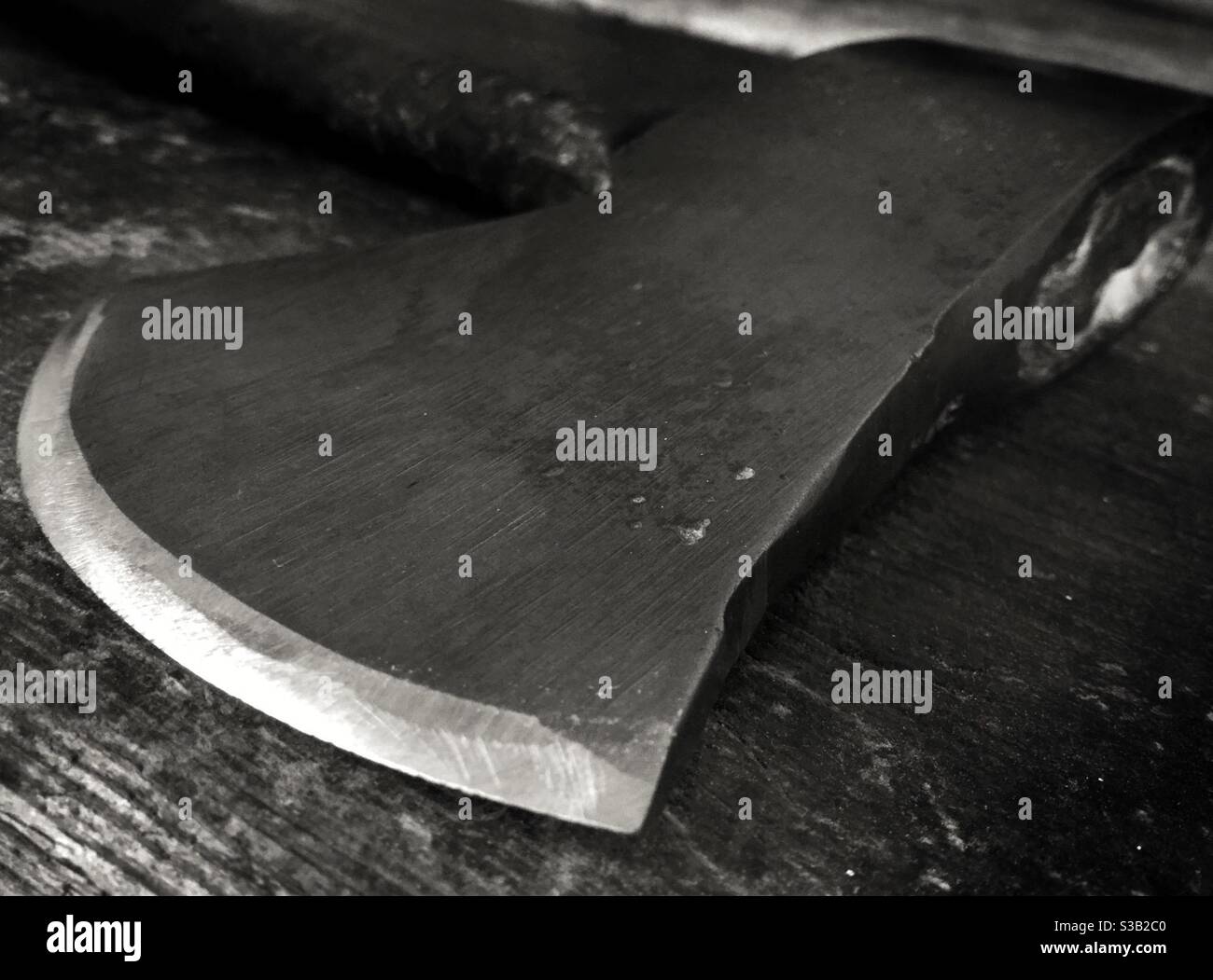 Sharpened axe blade, Catalonia, Spain Stock Photo - Alamy