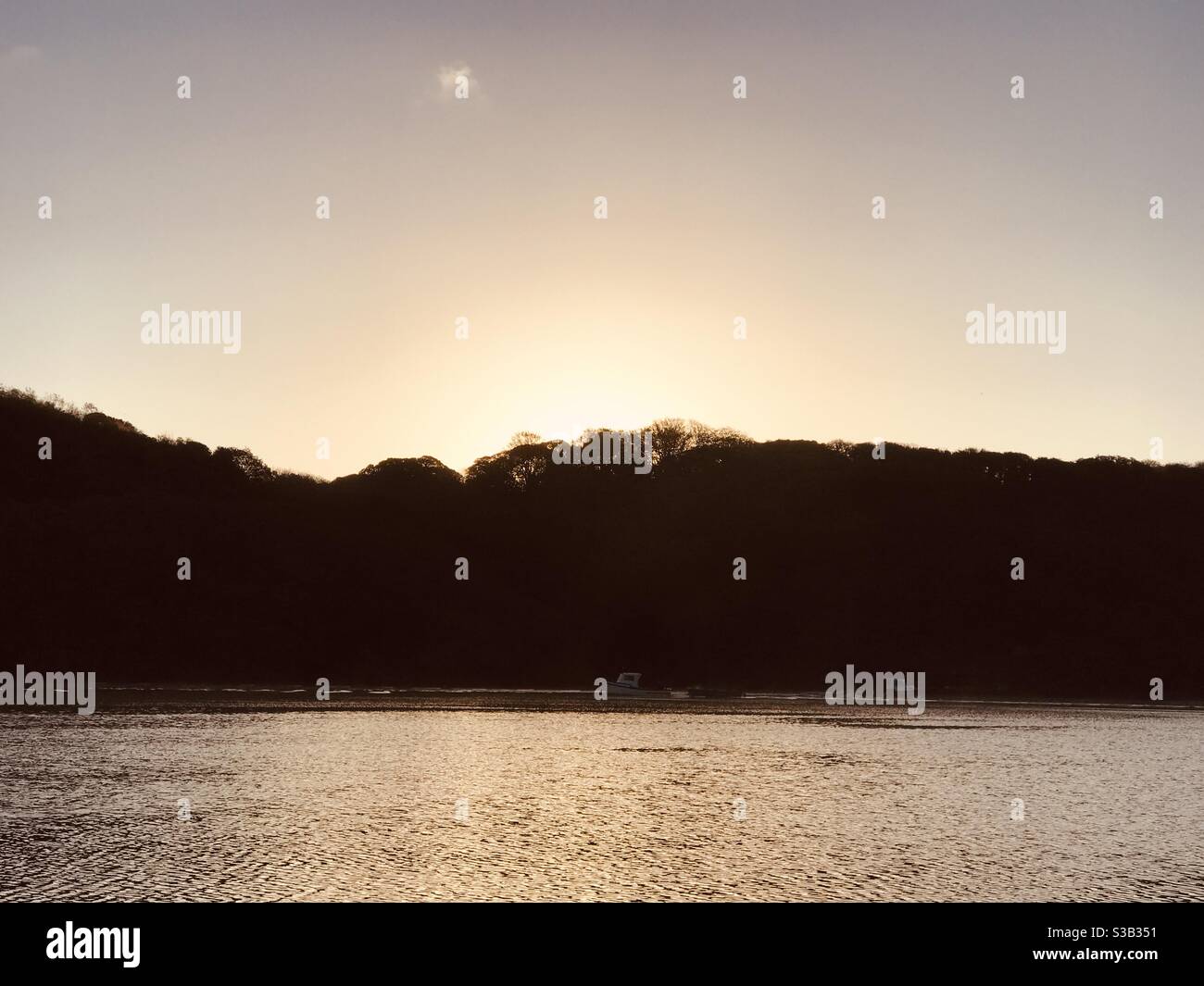 sunrise over the River Fal - Smartphone Captured Stock Image