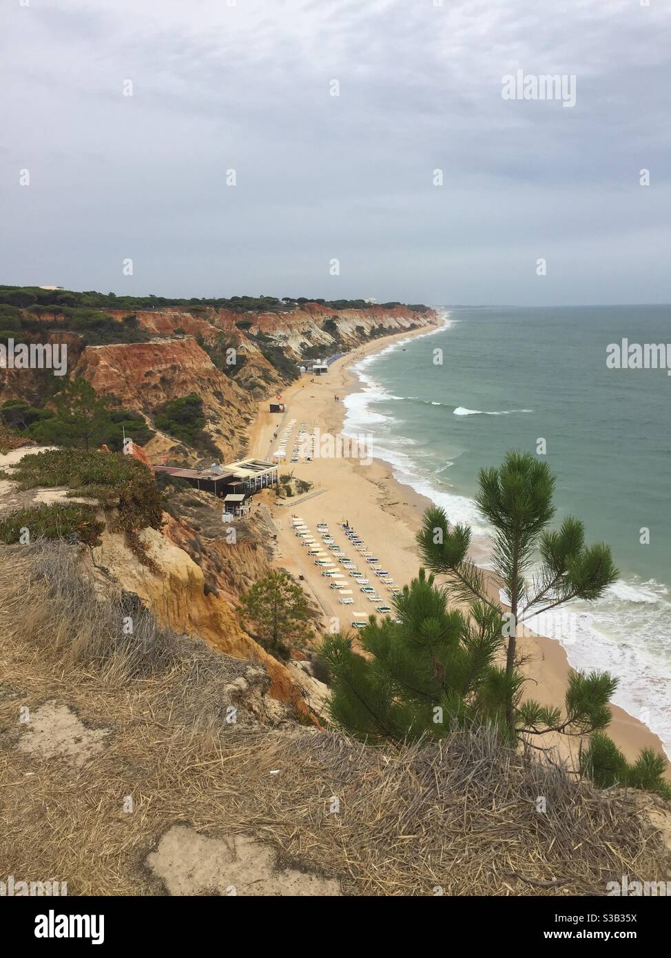 Coastline near Olhos d’agua, Algarve Portugal Stock Photo