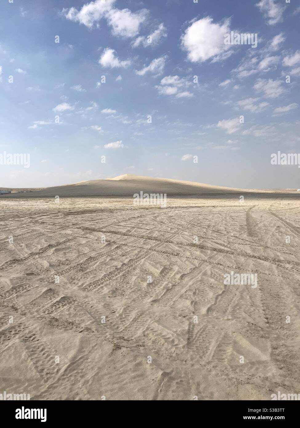 Tyre tracks in the desert - Smartphone Captured Stock Image