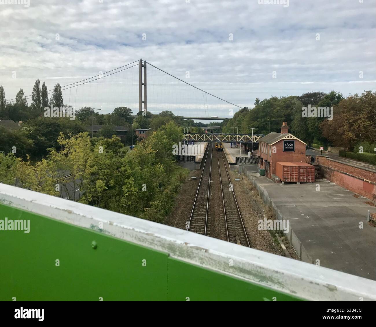 A train passes through Hessle station near Hull in East Yorkshire with