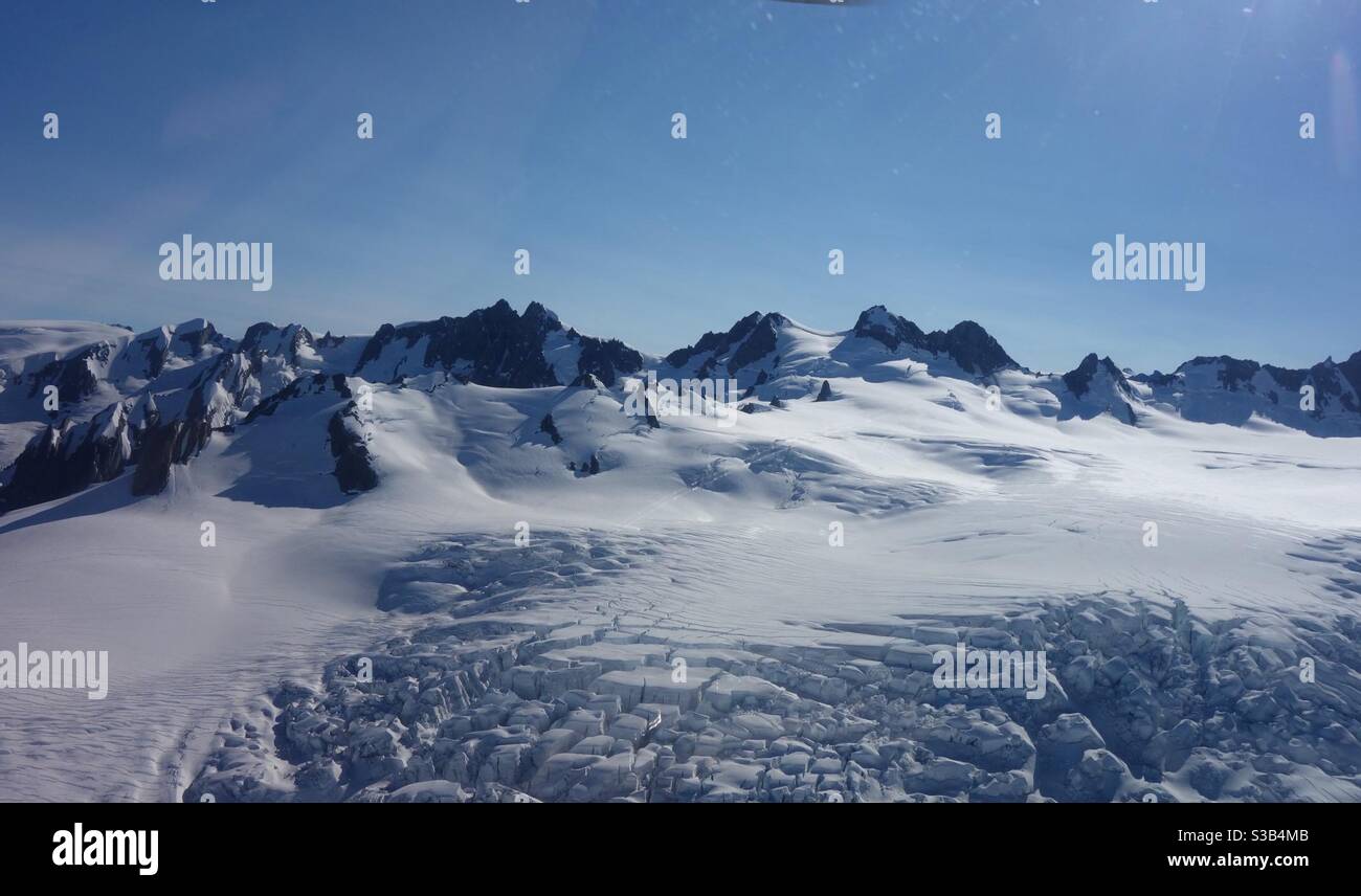 Franz Josef and Fox Glaciers, New Zealand Stock Photo