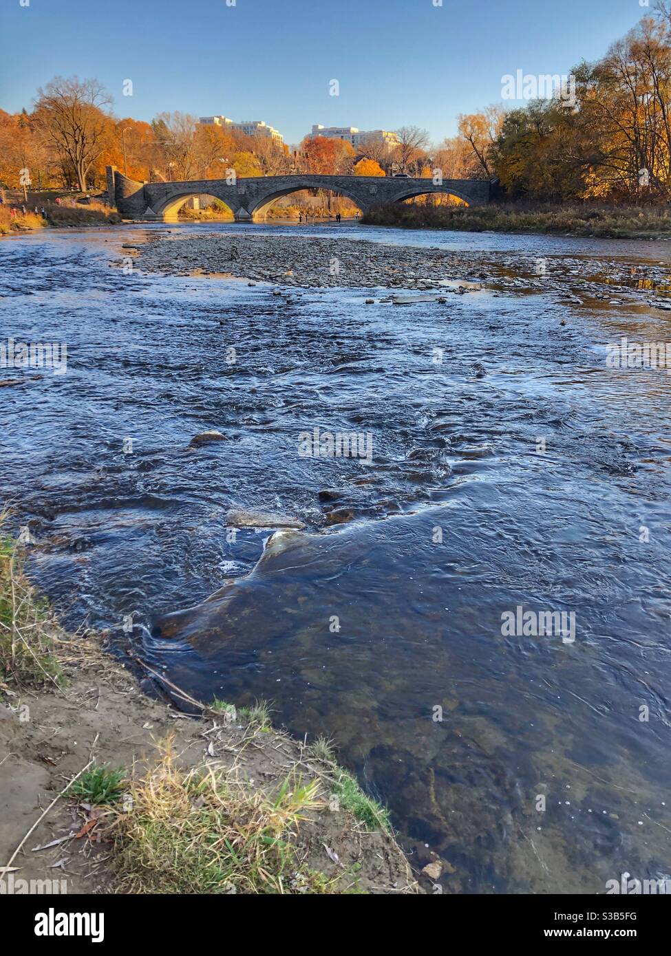 The Humber River in Toronto, Canada, on a beautiful autumn day. Stock Photo