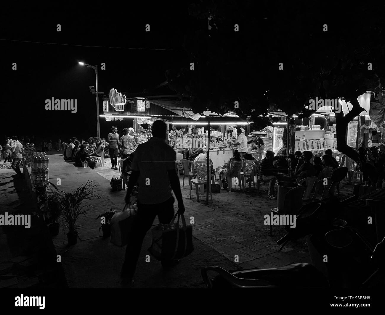 Beach Evenings, activity resumes to normal in lockdown restrictions. - Smartphone Captured Stock Image