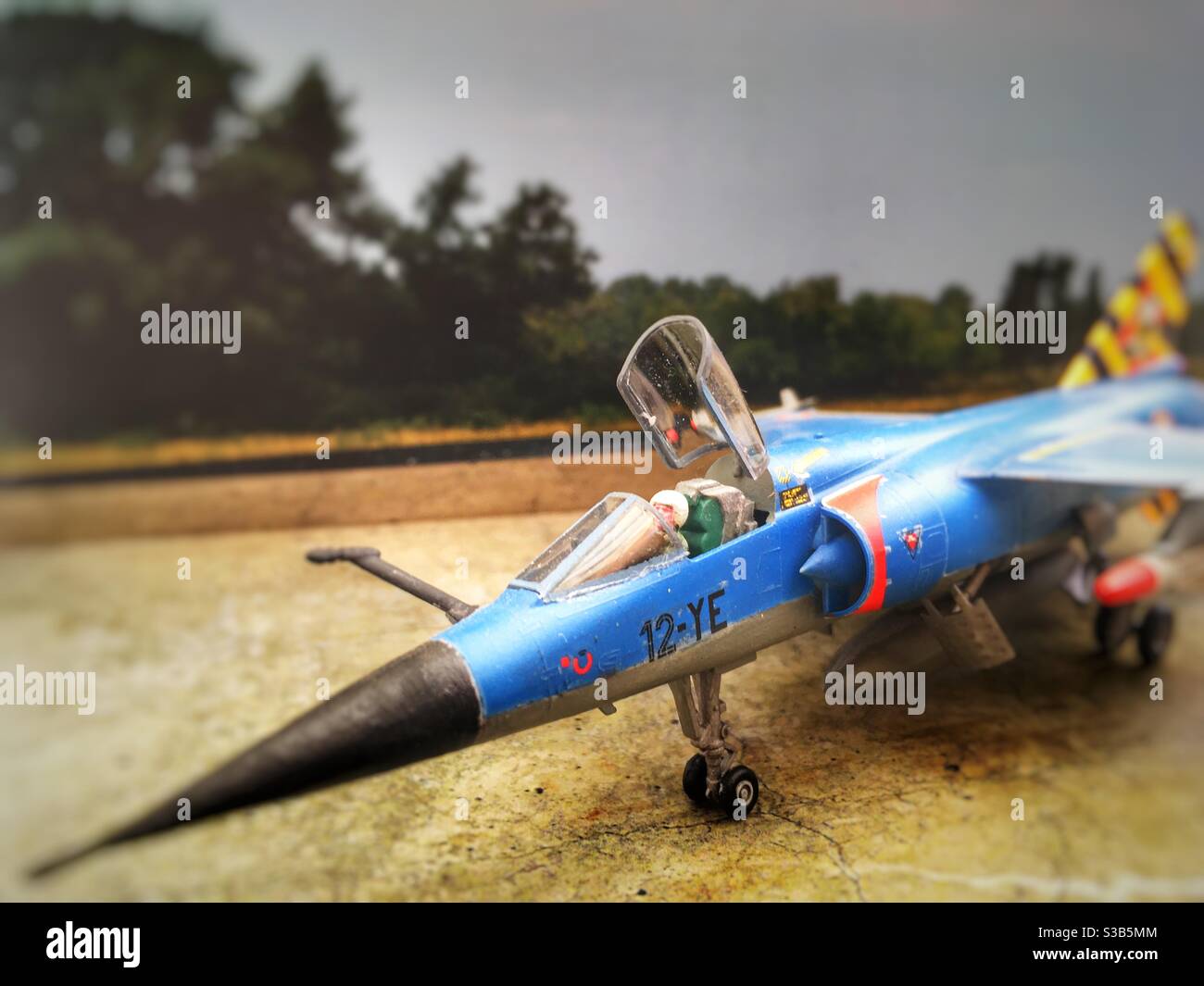 Hasegawa 1/72 scale Mirage F.1C model fighter jet aircraft - Smartphone Captured Stock Image