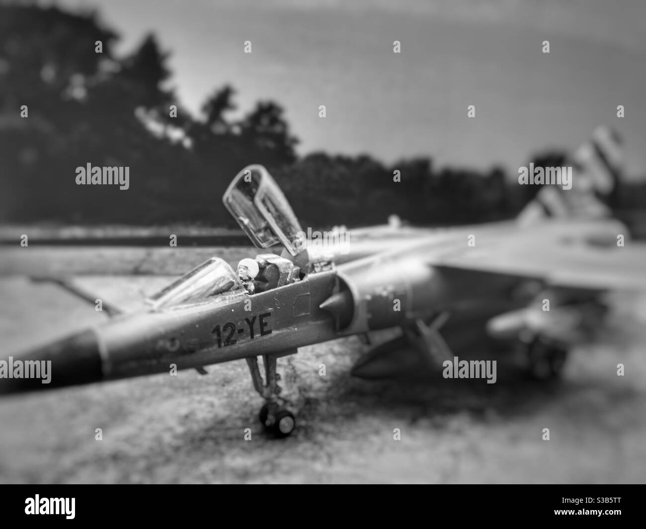 Mirage F1.C French Airforce fighter jet model - Smartphone Captured Stock Image