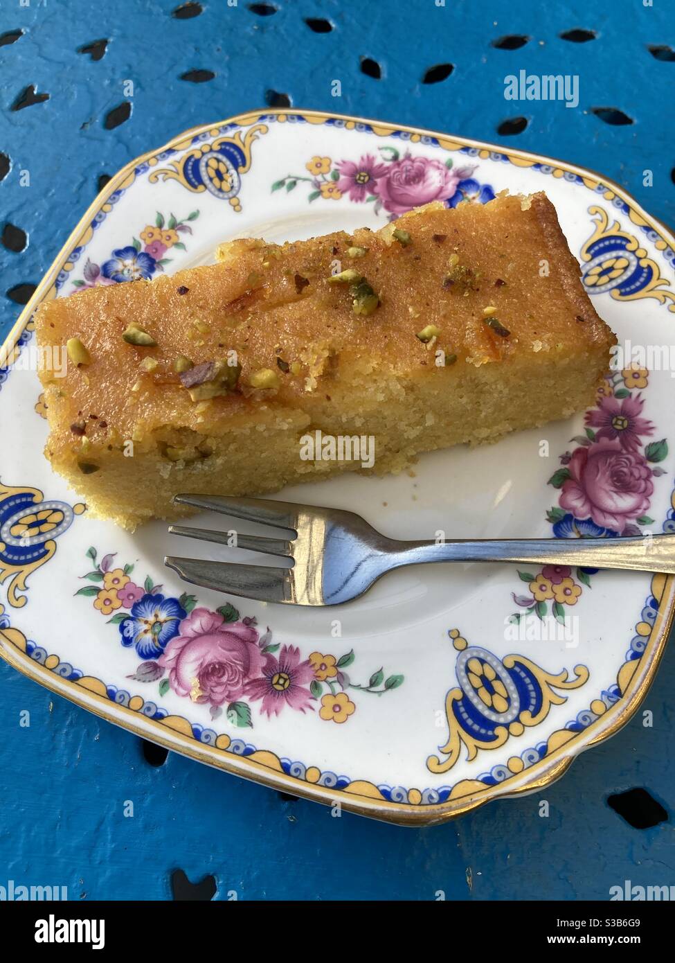 Gluten free, Orange Pistachio cake Stock Photo