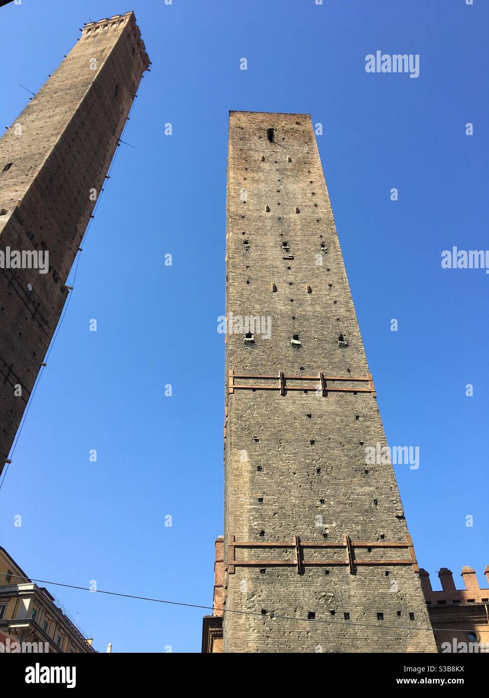 Bologna leaning towers Stock Photo Alamy