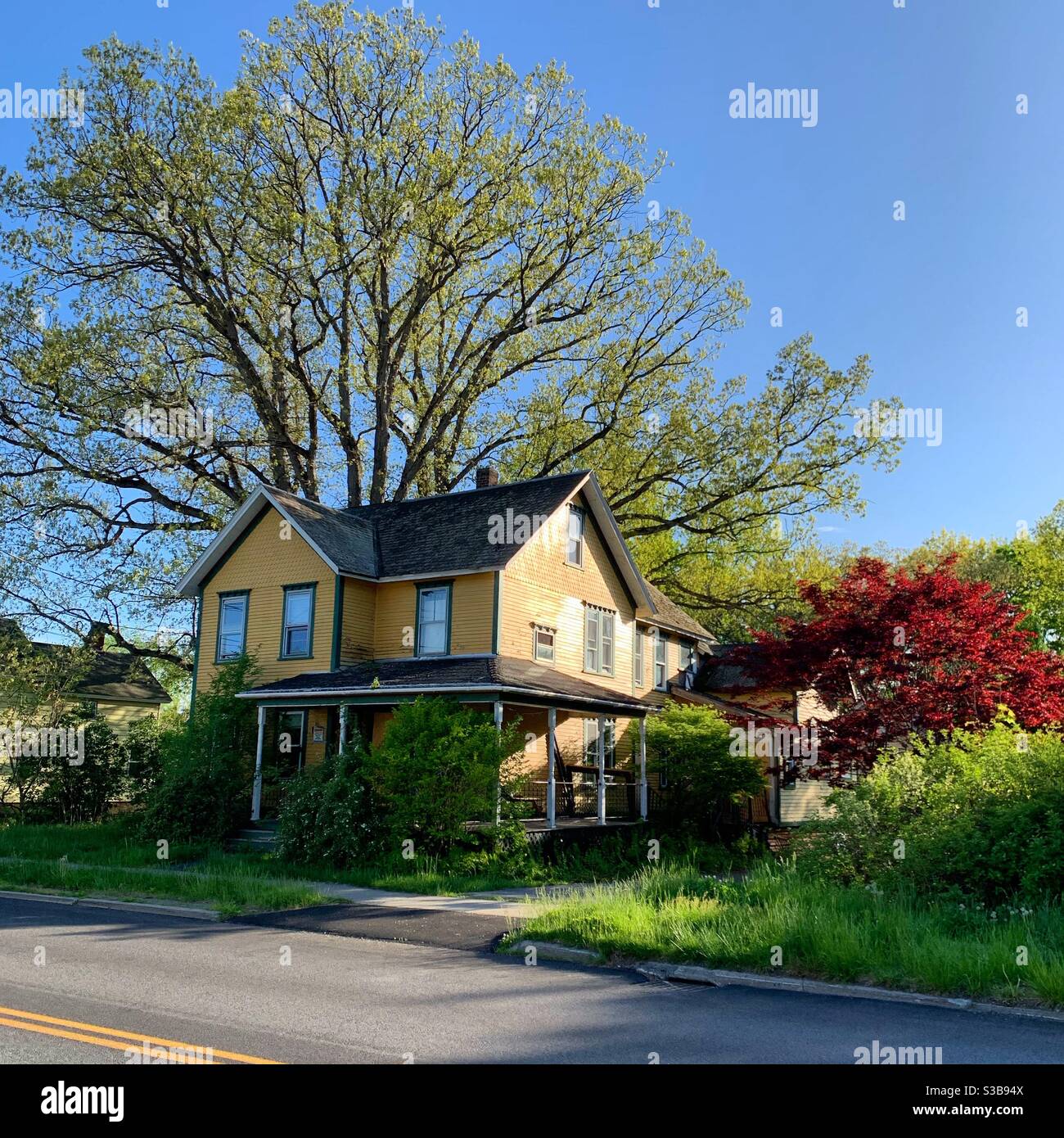 A home in springtime, 2020, Greenfield, Massachusetts, United States - Smartphone Captured Stock Image