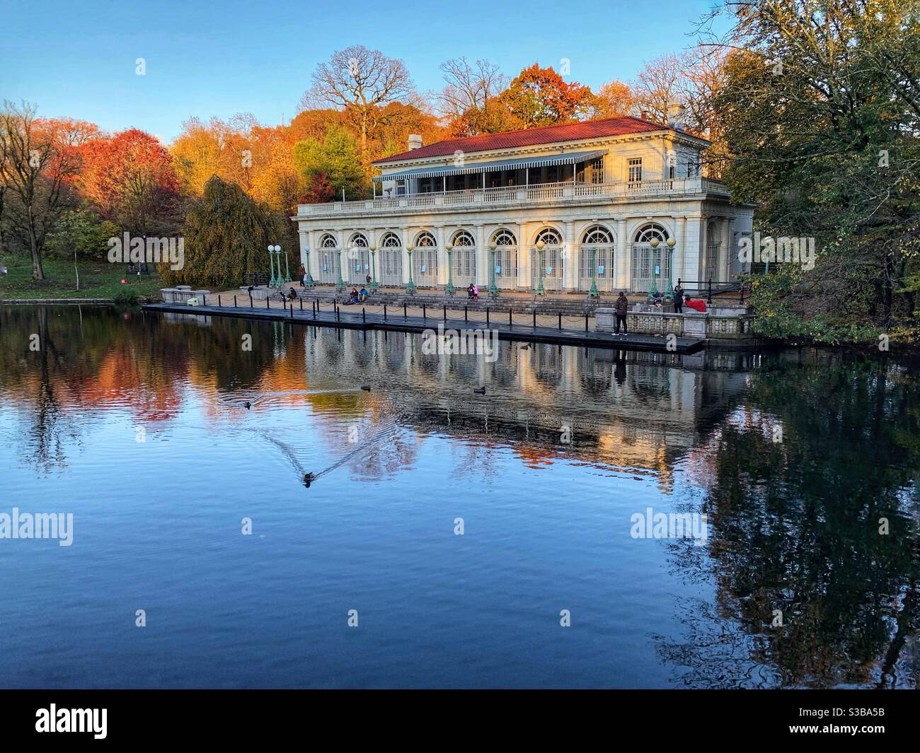 Prospect Park Boathouse Stock Photo Alamy