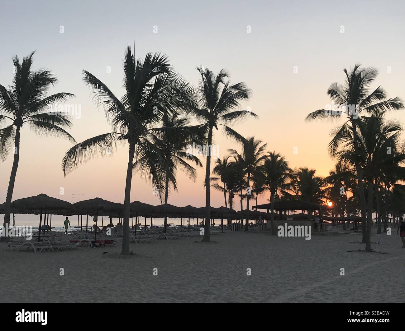 Sunset on the beach in Salalah, Oman - Smartphone Captured Stock Image