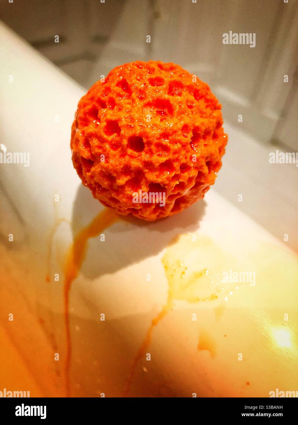 Orange flavoured bath bomb Stock Photo