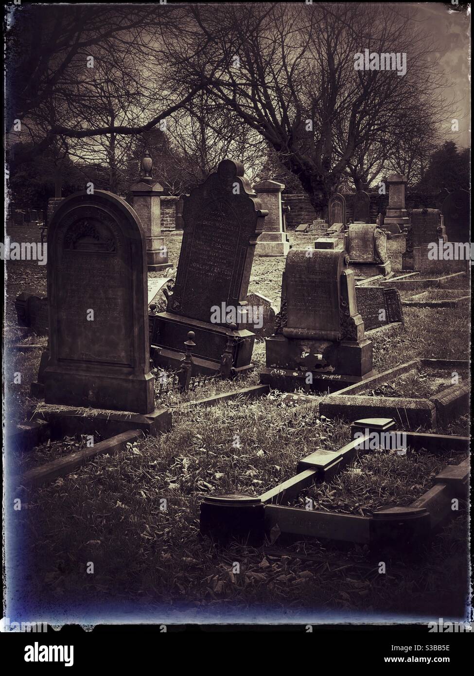 Old graveyard in East Ardsley, Wakefield, West Yorkshire Stock Photo