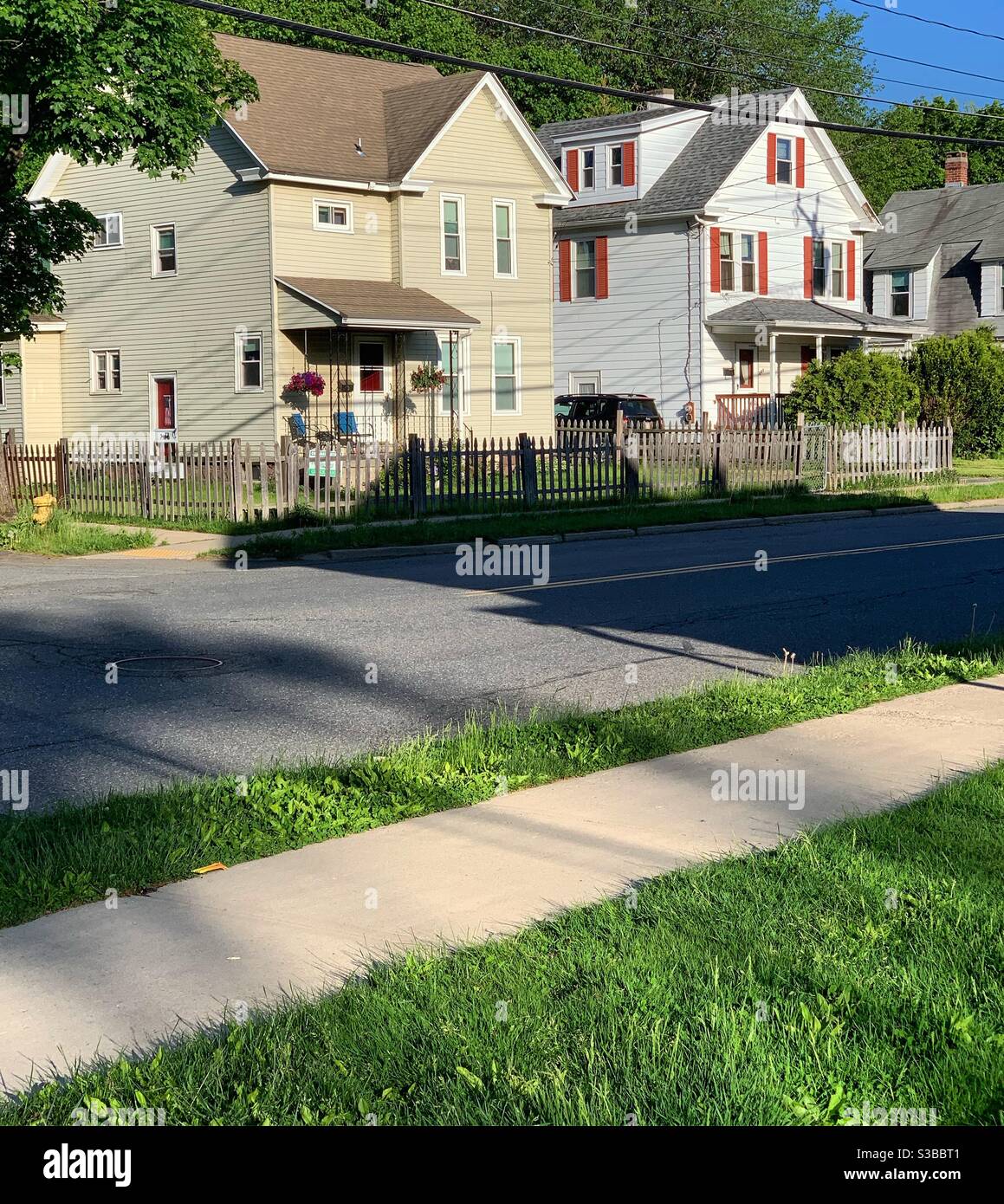 Homes in Greenfield, springtime, 2020. Massachusetts, United States. - Smartphone Captured Stock Image